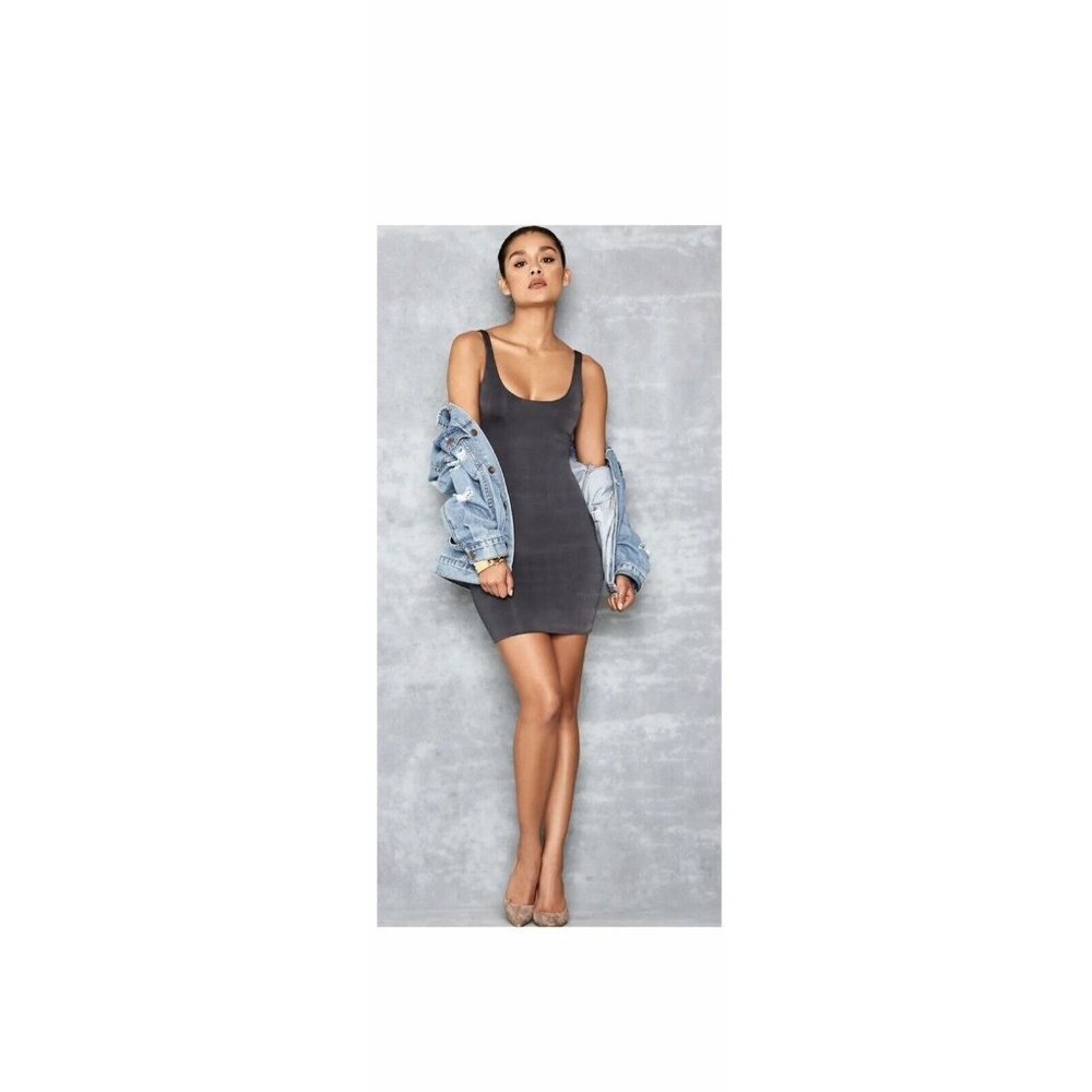 Mistress Rocks Womens Revolution‎ Dress Grey Stretch Mini Sexy Sleeveless L New